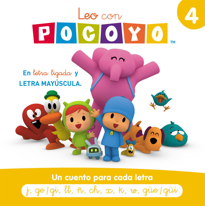 Leo con Pocoyó. Un cuento para cada letra: j, ge/gi, ll, ñ, ch, x, k, w, güe/güi (Pocoyó. Lectoescritura), de ZINKIA | portad