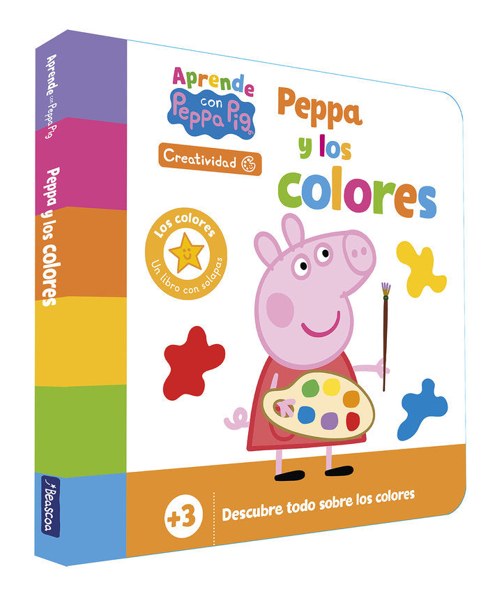 Aprende Creatividad con Peppa Pig. Peppa y los colores (+3 años) (Peppa Pig. Libro de cartón), de HASBRO#EONE | portada del l