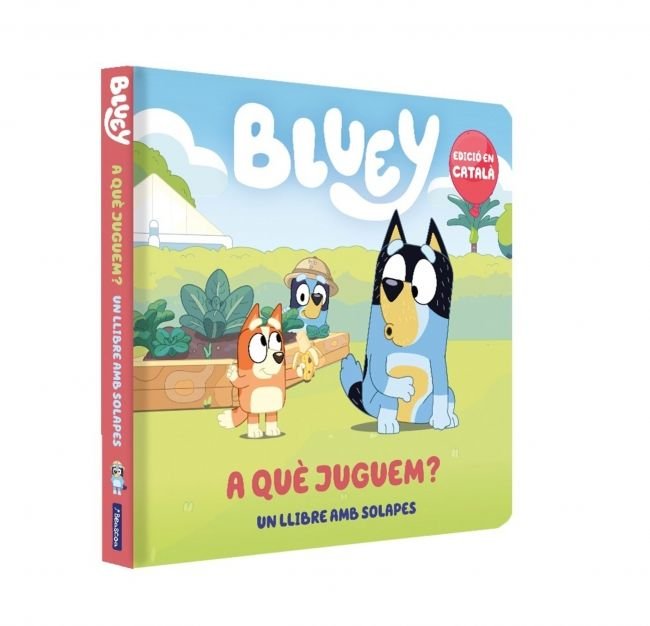 A què juguem? (Bluey. Llibre de cartró amb solapes), de BLUEY | portada del libro