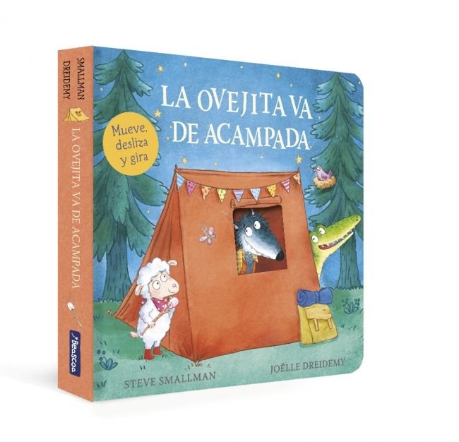 La ovejita va de acampada (La ovejita que vino a cenar. Libro de cartón con mecanismos), de SMALLMAN | portada del libro