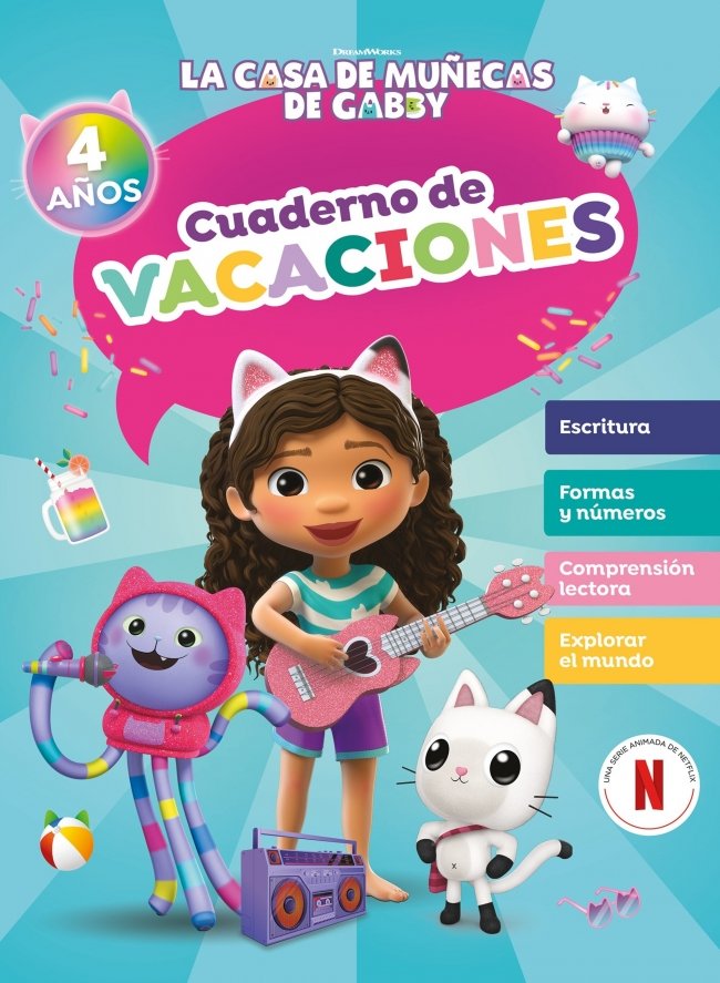4 años (La casa de muñecas de Gabby. Cuaderno de vacaciones), de LA CASA DE MUÑECAS DE GABBY | portada del libro