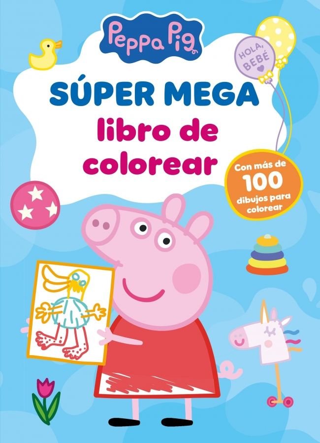 Súper mega libro de colorear (Peppa Pig. Actividades), de HASBRO | portada del libro