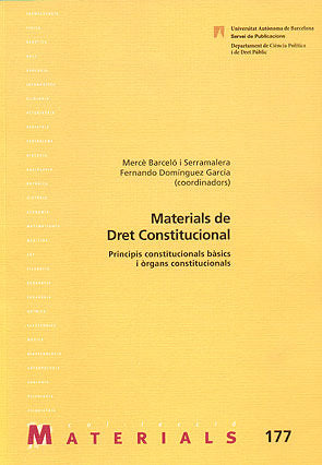 Materials de Dret Constitucional, de Barcelù i Serramalera | portada del libro