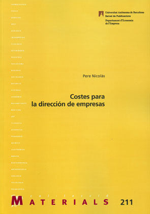 Costes para la direcciùn de empresas, de Nicolês | portada del libro