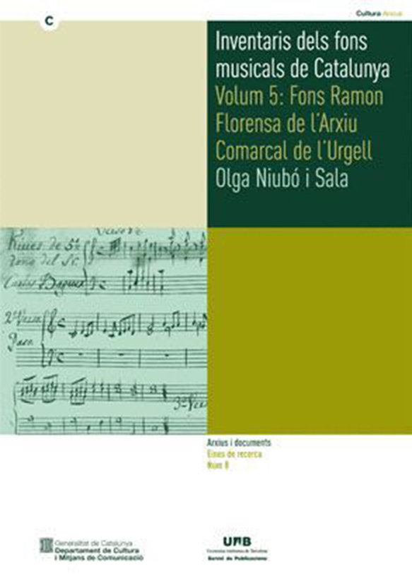 Inventaris dels fons musicals de Catalunya, de Niubù i Sala | portada del libro