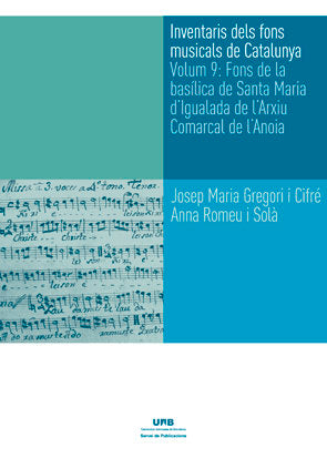 Inventaris dels fons musicals de Catalunya, de Gregori i Cifré, Josep Maria | portada del libro