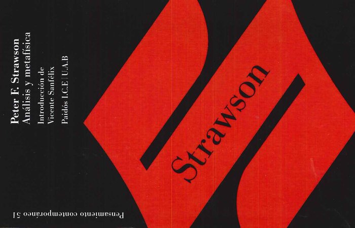 Análisis y metafísica, de Strawson | portada del libro