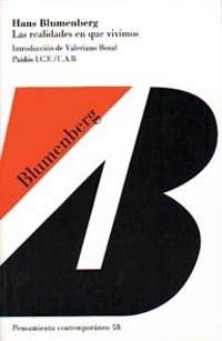 Las realidades en que vivimos, de Blumenberg | portada del libro