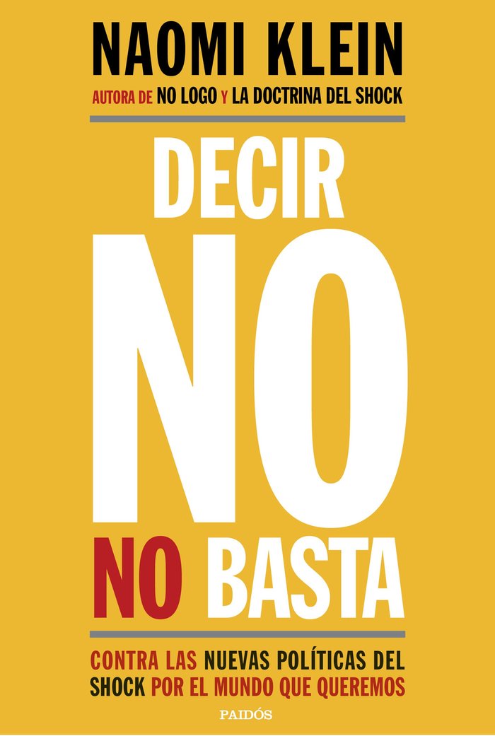 Decir no no basta, de Klein, Naomi | portada del libro