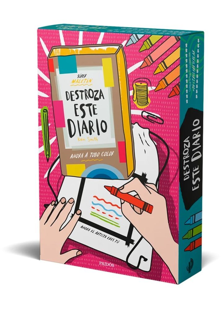 SUPER MALETIN DESTROZA ESTE DIARIO AHORA A TODO COLOR, de KERI SMITH | portada del libro
