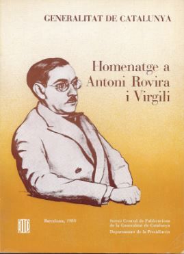 Homenatge a Antoni Rovira i Virgili, de AA.VV. | portada del libro