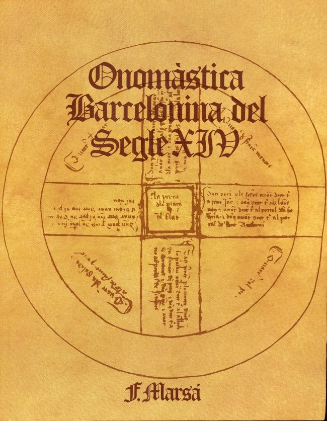 Onomàstica Barcelonina del segle XIV, de Marsá | portada del libro