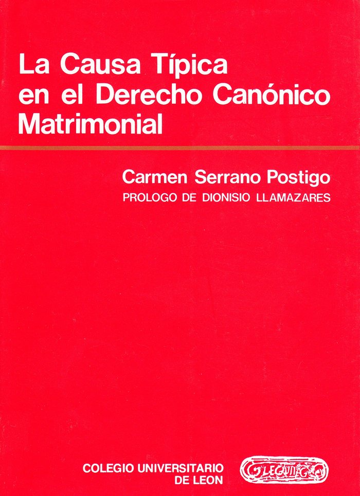 LA CAUSA TIPICA EN EL DERECHO CANONICO MATRIMONIAL, de SERRANO POSTIGO, CARMEN | portada del libro