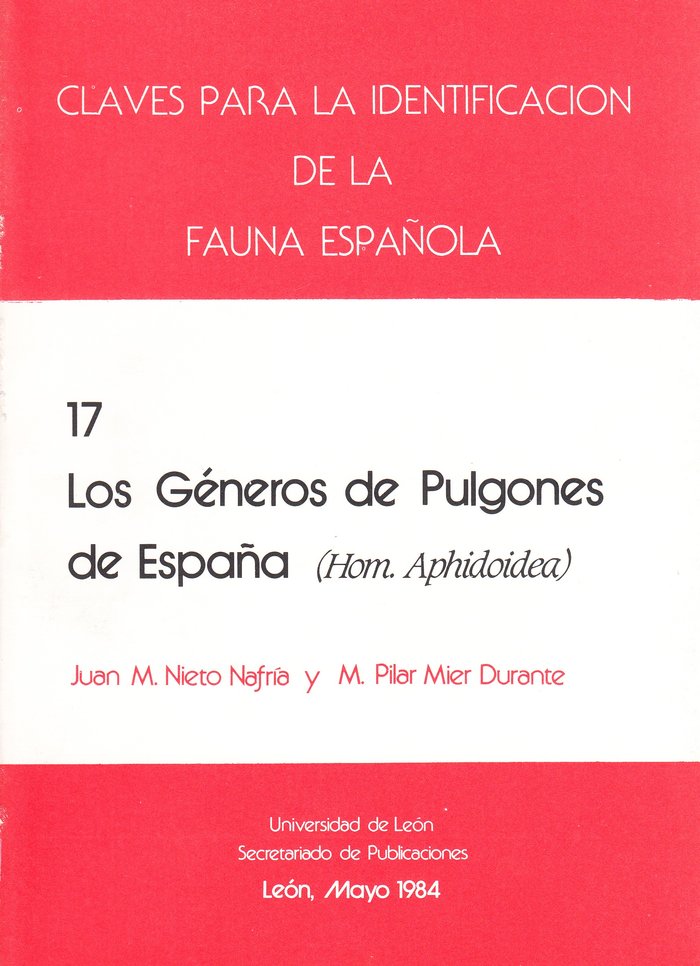 CLAVES PARA LA IDENTIFICACION DE LA FAUNA ESPAÑOLA. LOS GENE, de NIETO NAFRIA, JUAN MANUEL | portada del libro