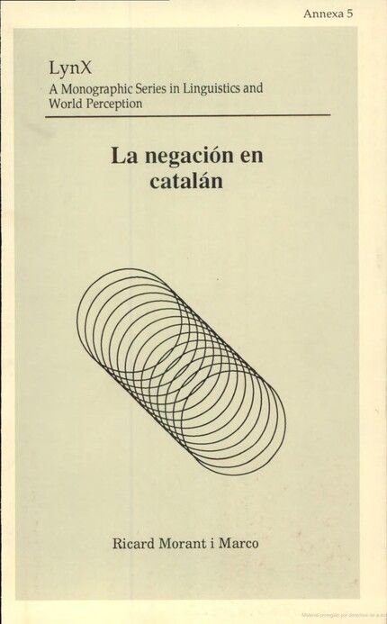 La negación en catalán, de Morant Marco | portada del libro