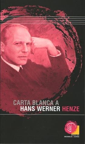 Carta blanca a Hans Werner Henze | portada del libro