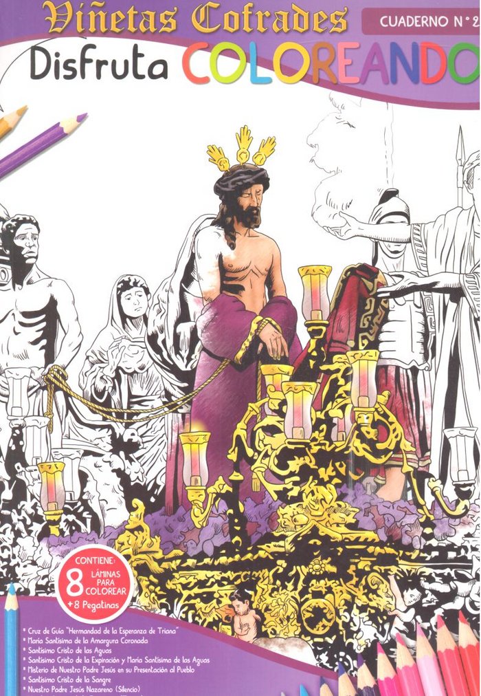 DISFRUTA COLOREANDO VIÑETAS COFRADES 2, de AA VV | portada del libro