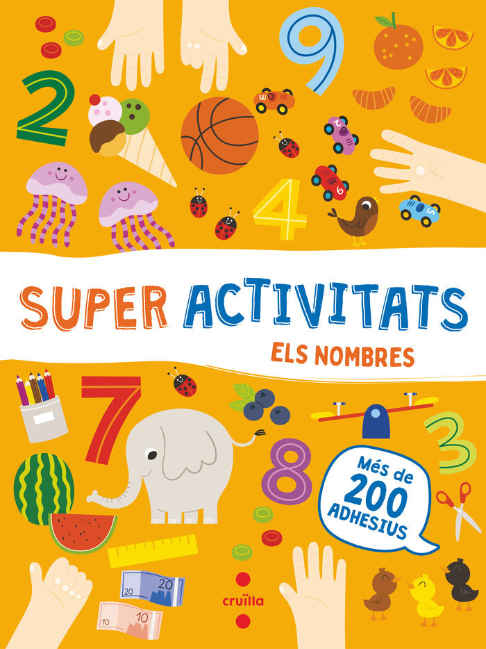 SUPERACTIVITATS AMB ADHESIUS ELS NOMBRES, de LOMBARDI, SILVIA | portada del libro