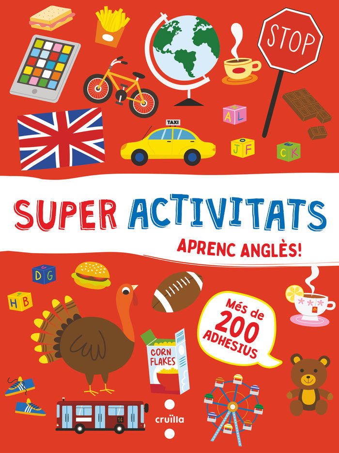 SUPERACTIVITATS AMB ADHESIUS APRENC ANGLES, de LOMBARDI, SILVIA | portada del libro