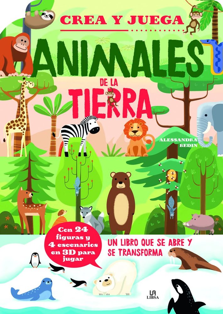 ANIMALES DE LA TIERRA CREA Y JUEGA, de BEDIN | portada del libro
