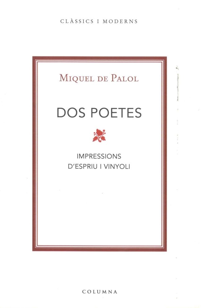 Dos poetes, de De Palol I Muntanyola | portada del libro