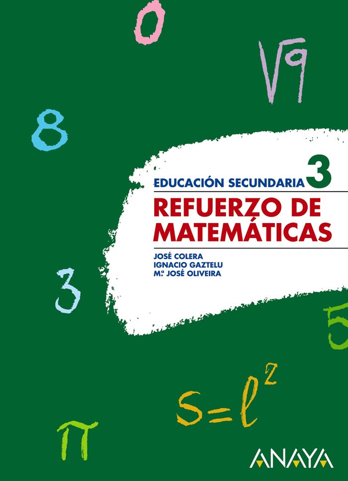 Refuerzo de Matemáticas 3., de Colera Jiménez, José | portada del libro
