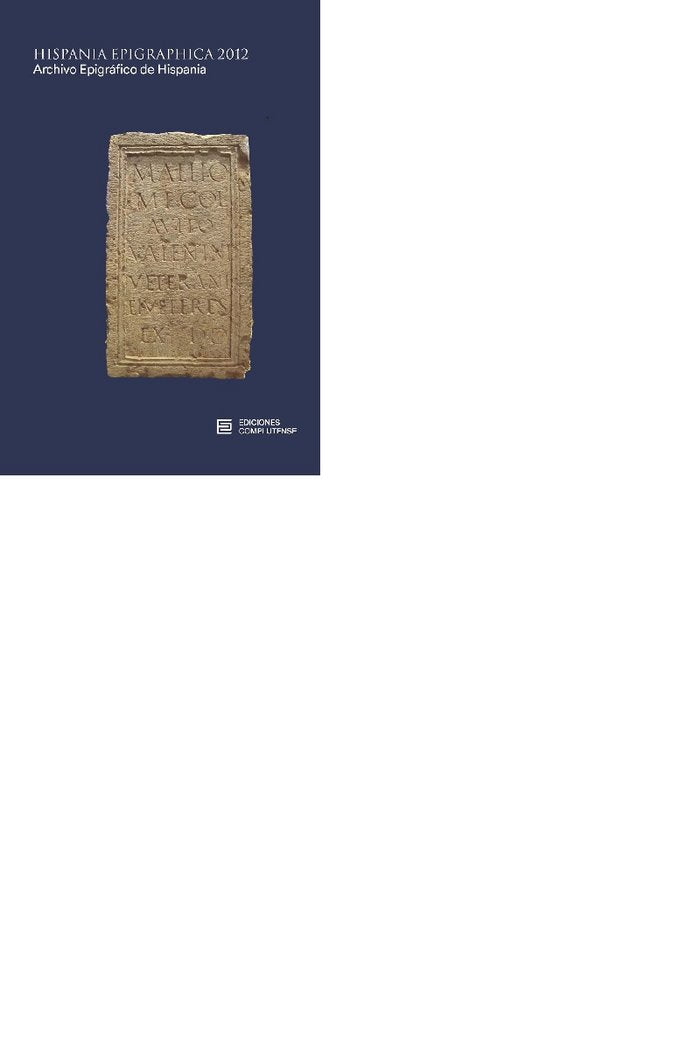 Hispania Epigraphica 2012, de Varios autores | portada del libro