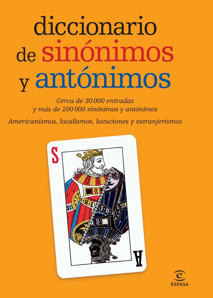 Diccionario de sinónimos y antónimos, de Espasa Calpe | portada del libro