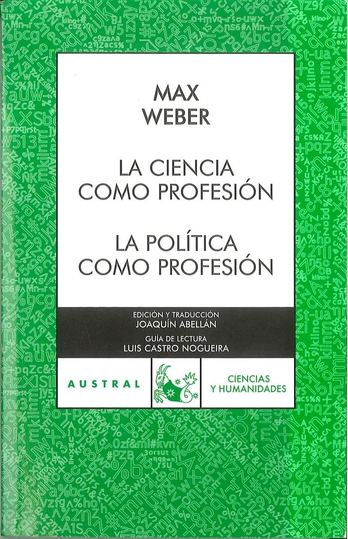 La ciencia como profesión / La política como profesión, de Weber | portada del libro
