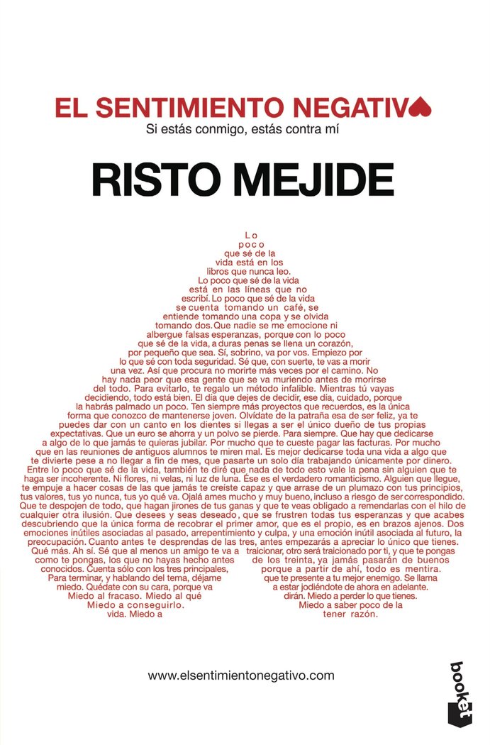 El sentimiento negativo, de Mejide, Risto | portada del libro
