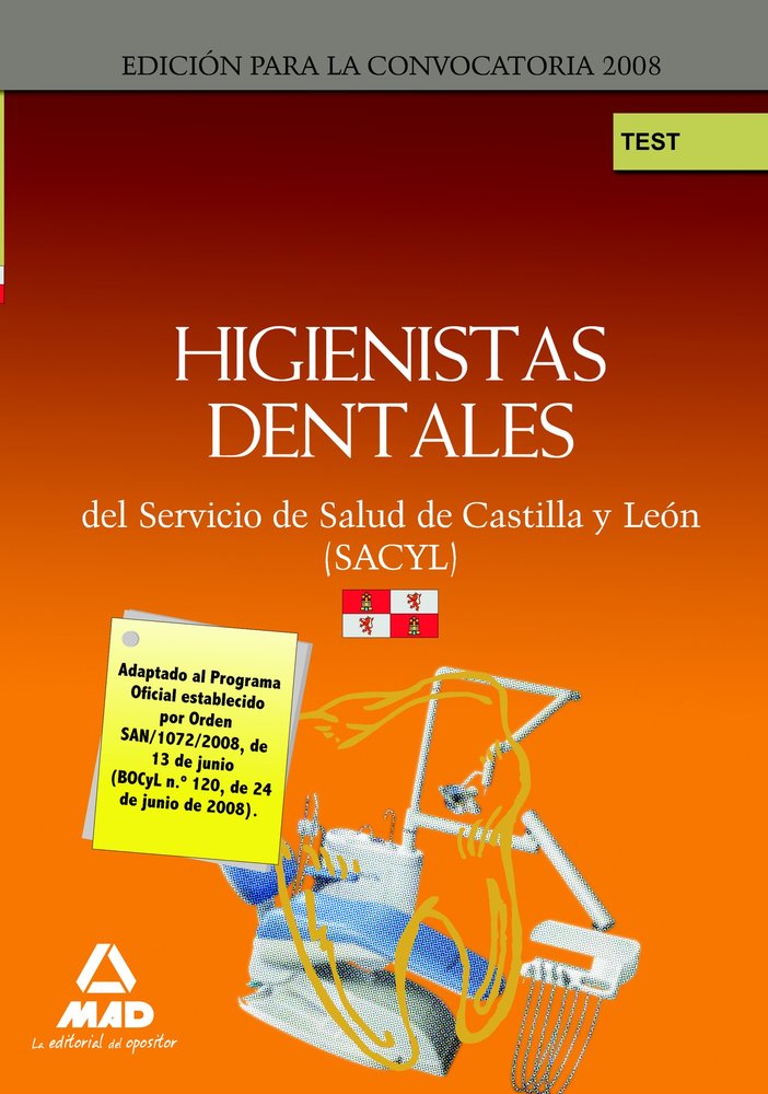 Higienistas Dentales, personal estatutario, Servicio de Salud de Castilla y León (SACYL). Test, de GOMEZ MARTINEZ | portada d