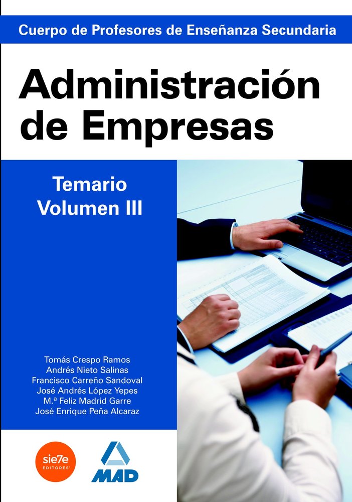Cuerpo de profesores de enseñanza secundaria. Administración de empresas. Temario. Volumen iii, de Garcia Lucas | portada del