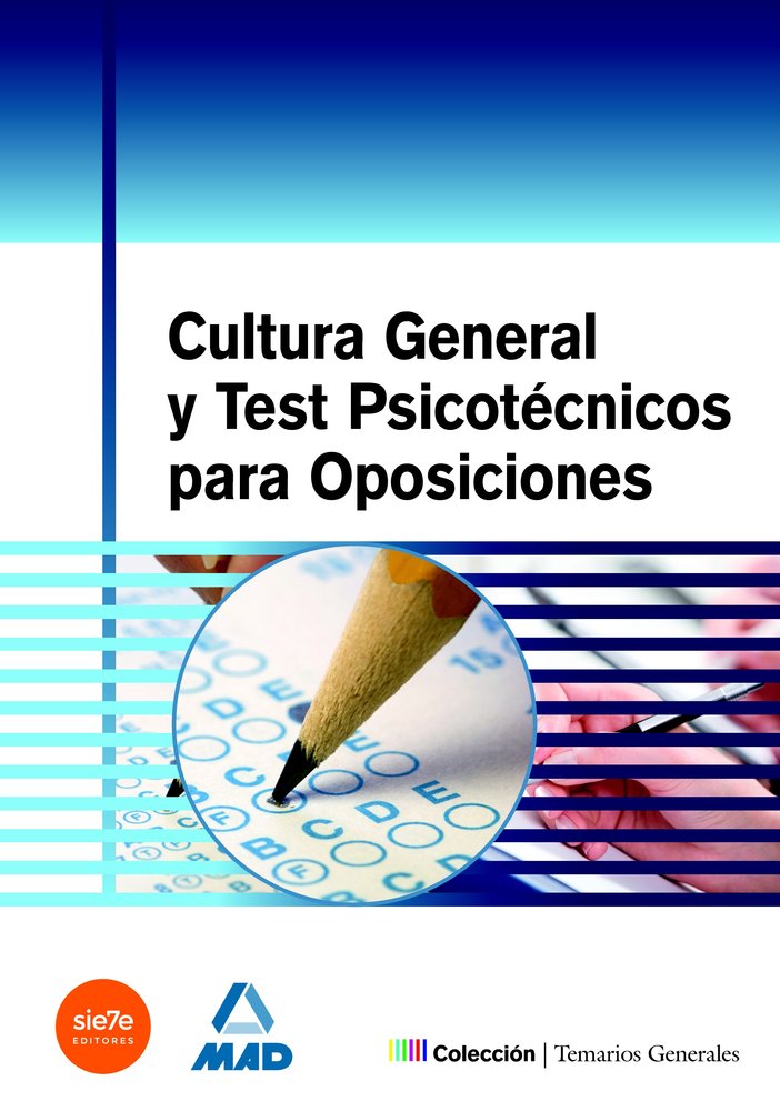 Cultura general y test psicotécnicos para oposiciones | portada del libro