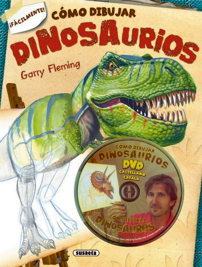 Cómo dibujar dinosaurios + DVD, de Fleming | portada del libro