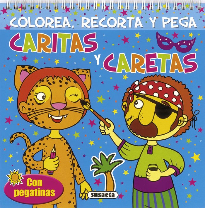 Caritas y caretas. Colorea recorta y pega | portada del libro