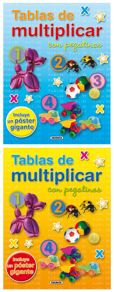 Tablas de multiplicar con pegatinas (2 títulos), de Susaeta | portada del libro