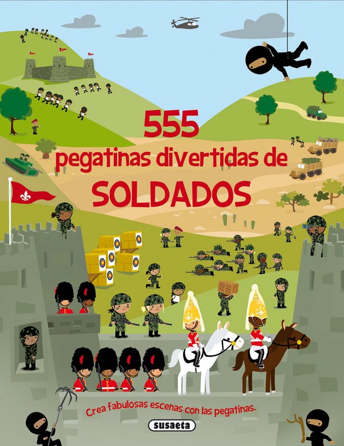 555 pegatinas divertidas de soldados, de Susaeta | portada del libro