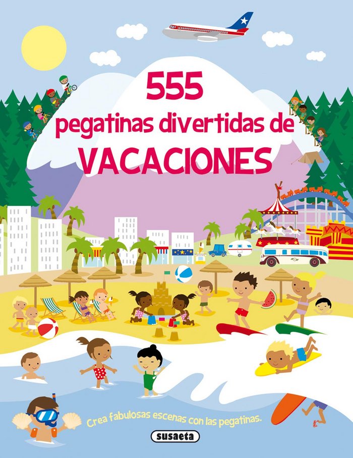 555 pegatinas divertidas de vacaciones, de Susaeta | portada del libro