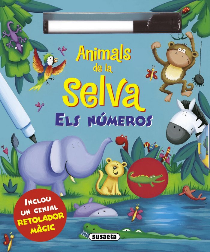 Animals de la selva - els números, de Susaeta | portada del libro
