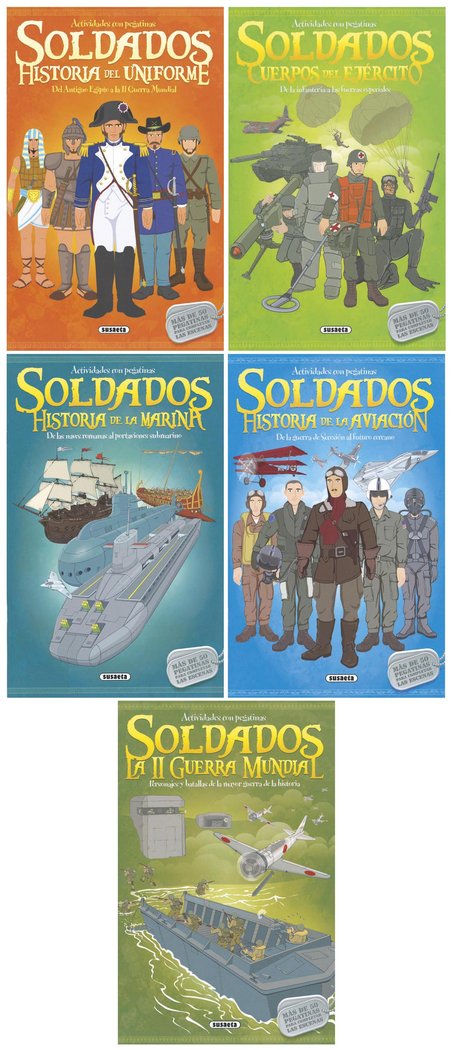 Actividades con pegatinas de soldados (5 t¡tulos), de VV.AA. | portada del libro