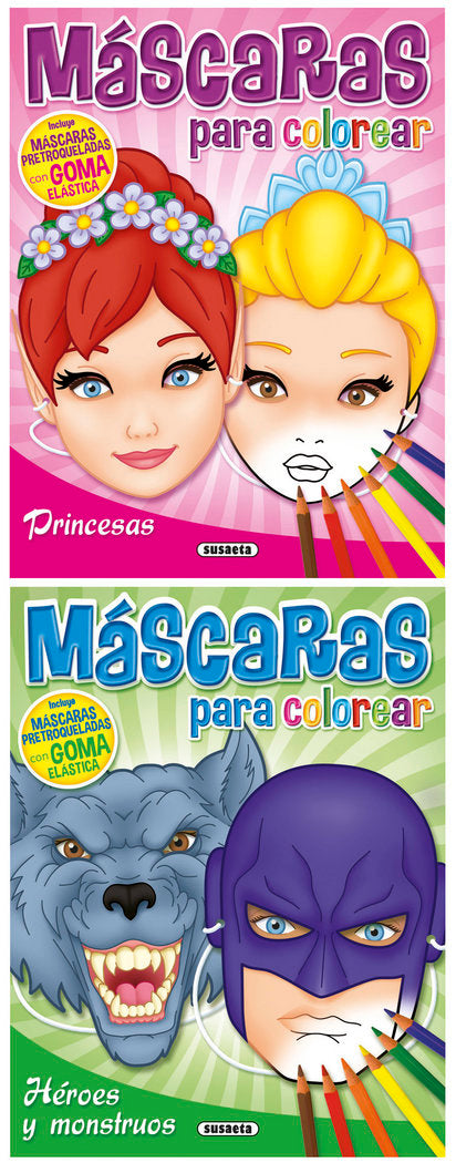 Máscaras para colorear (2 títulos), de Susaeta, Equipo | portada del libro