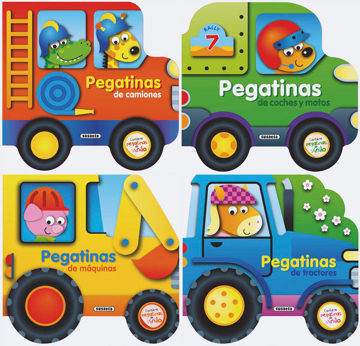 Construye vehículos con pegatinas de vinilo (4 títulos), de Busquets, Jordi | portada del libro