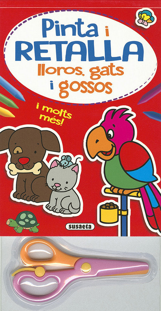 Bloc pinta i retalla lloros, gats i gossos, de Rigol-Yang | portada del libro