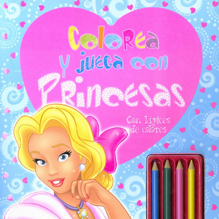 Colorea y juega con princesas (con lápices de colores), de Susaeta, Equipo | portada del libro