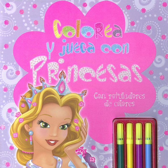 Colorea y juega con princesas (con rotuladores de colores), de Susaeta, Equipo | portada del libro