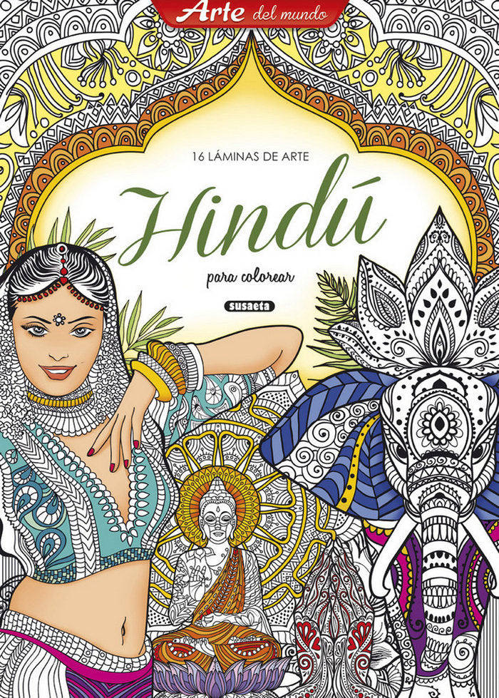 Láminas de arte hindú para colorear, de Susaeta, Equipo | portada del libro