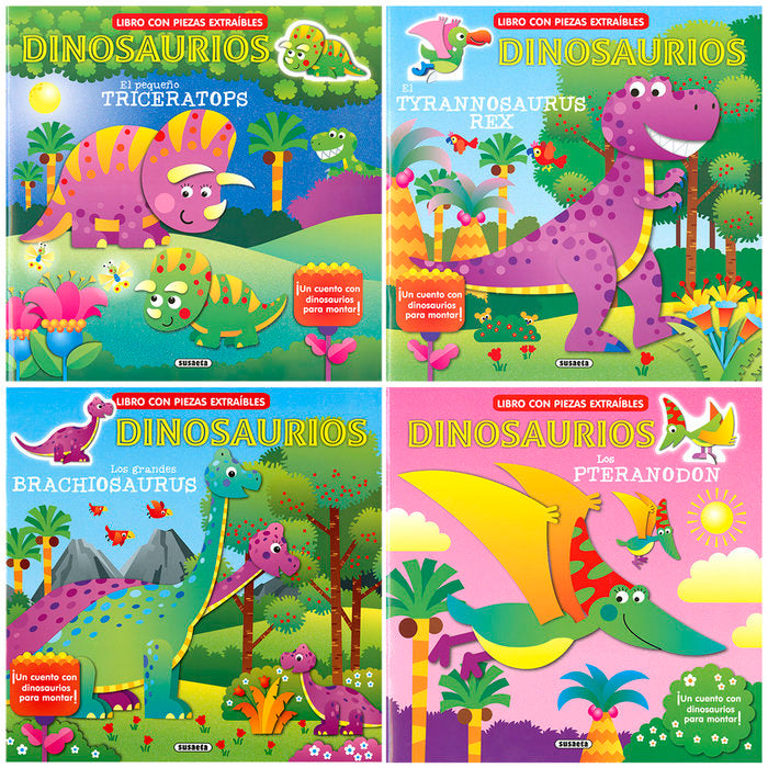 Monto y juego con dinosaurios (4 títulos), de Susaeta, Equipo | portada del libro