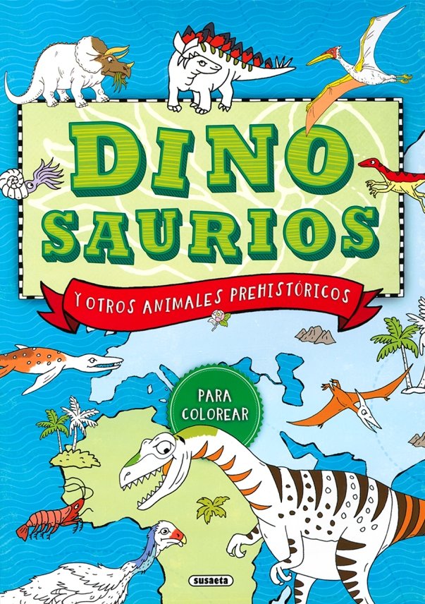 Dinosaurios y otros animales prehistóricos para colorear, de Wisniewski | portada del libro