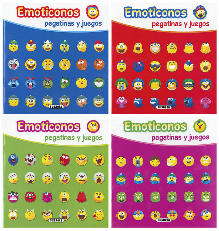 Emoticonos pegatinas y juegos (4 títulos), de Susaeta, Equipo | portada del libro