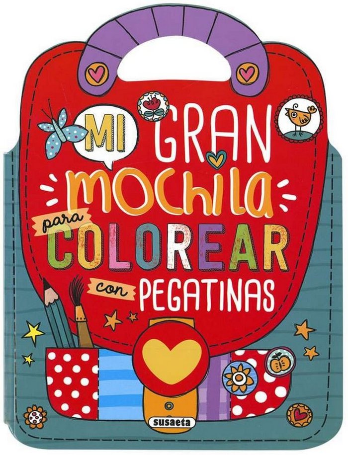 Mi gran mochila para colorear con pegatinas, de Susaeta | portada del libro